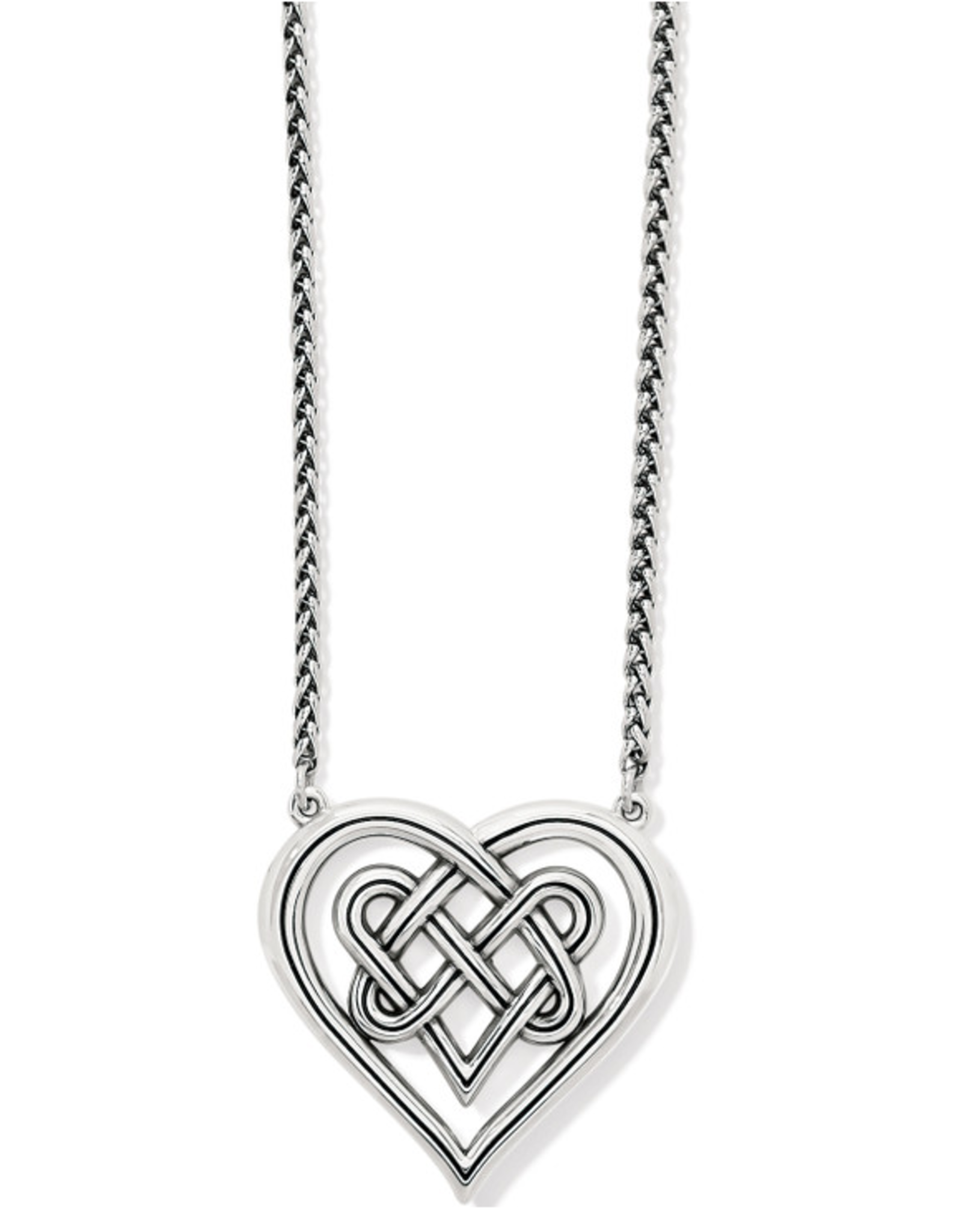 Brighton Interlok Crossing Hearts Necklace Silver