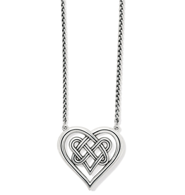 Brighton Interlok Crossing Hearts Necklace Silver