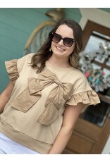 Taupe Statement Bow Top