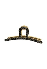 Black Braided Gold Claw Clip