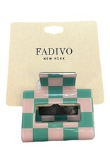 Fadivo Pink Green Checker Mini Claw Clip