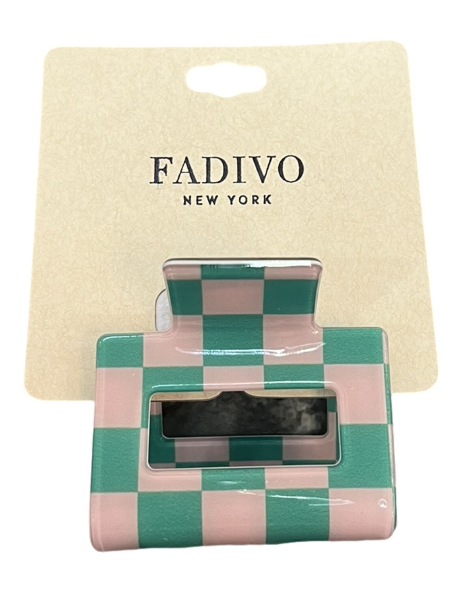 Fadivo Pink Green Checker Mini Claw Clip