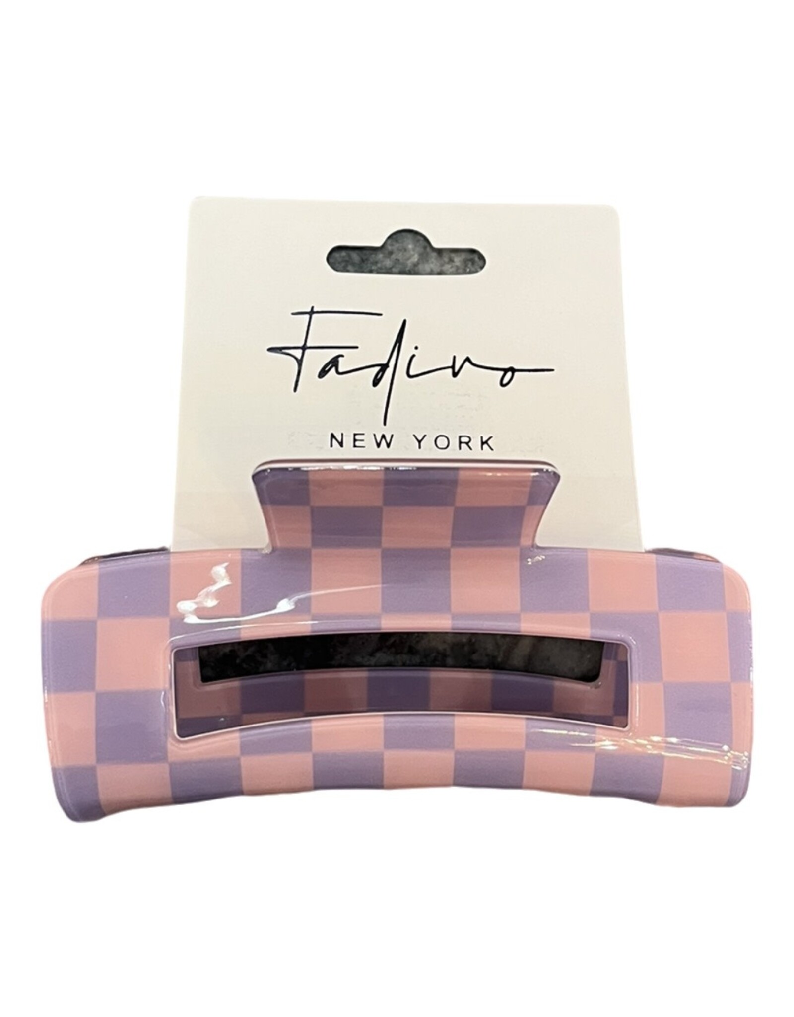 Fadivo Purple Pink Checker Claw Clip