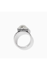 Brighton Pebble Dot Pearl Wide Band Ring - Silver-Pearl, 10