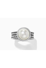 Brighton Pebble Dot Pearl Wide Band Ring - Silver-Pearl, 10