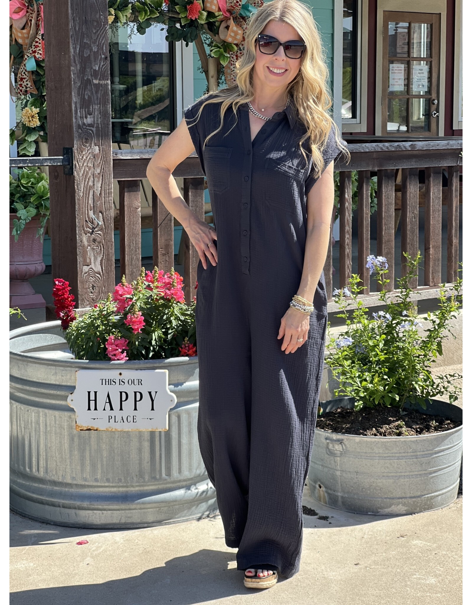 Charcoal Relaxed Fit Jumpsuit