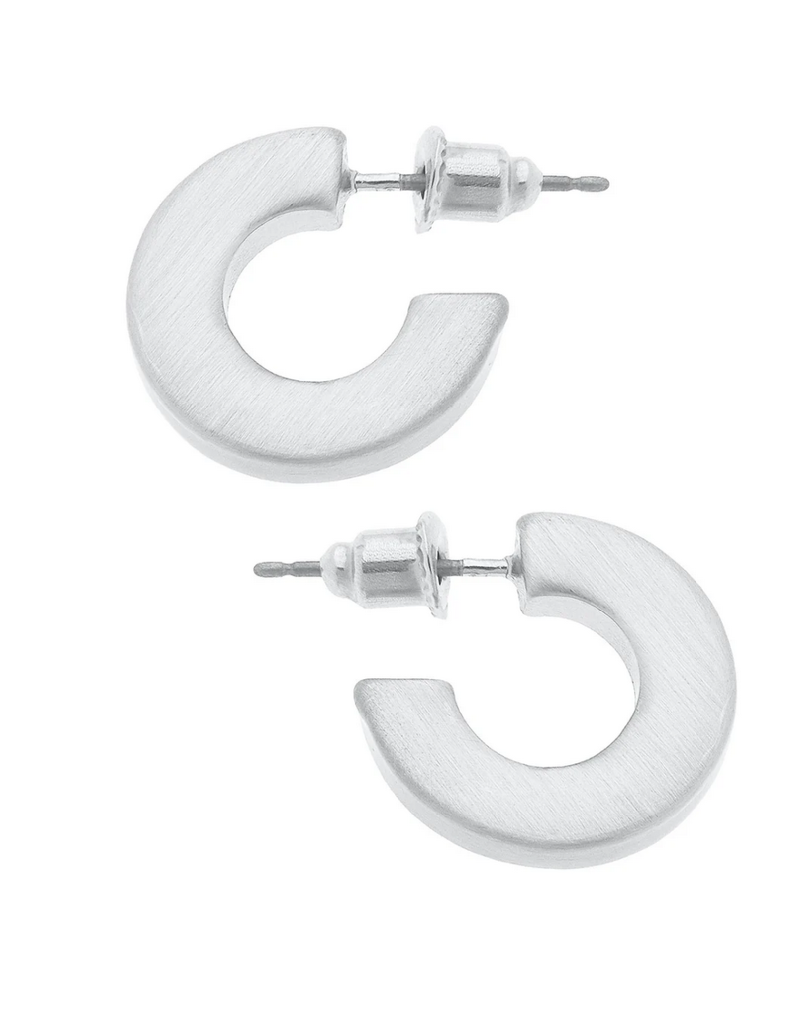 Cali Flat Hoop Earrings in Silver