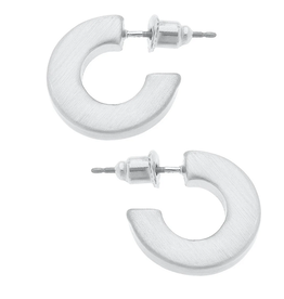 Cali Flat Hoop Earrings in Silver