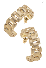 Watchband Hoop Earrings in Gold