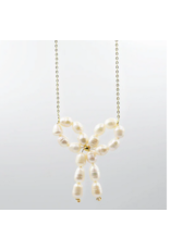Treasure Jewels Fresh Pearl Bow Necklace