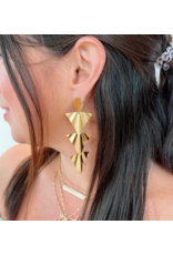 Treasure Jewels Triple Foil Gold Earrings