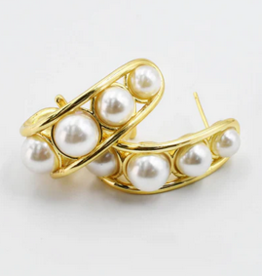 Treasure Jewels Glam Pearl Hoop Earrings