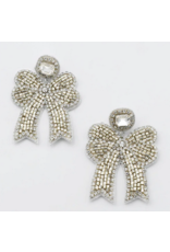 Treasure Jewels Silver Crystal Bow Earrings
