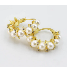 Treasure Jewels Grape Pearl Hoop Earrings