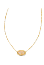 Kendra Scott Elisa Ridge Frame Pendant Necklace Gold Golden Abalone
