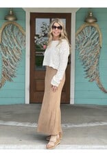 Taupe Crinkle Texture Tie Shoulder Maxi