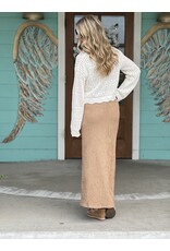 Taupe Crinkle Texture Tie Shoulder Maxi