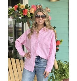Pink Oversized Button Up Shirt