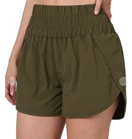 Olive  Smocked Waistband Shorts