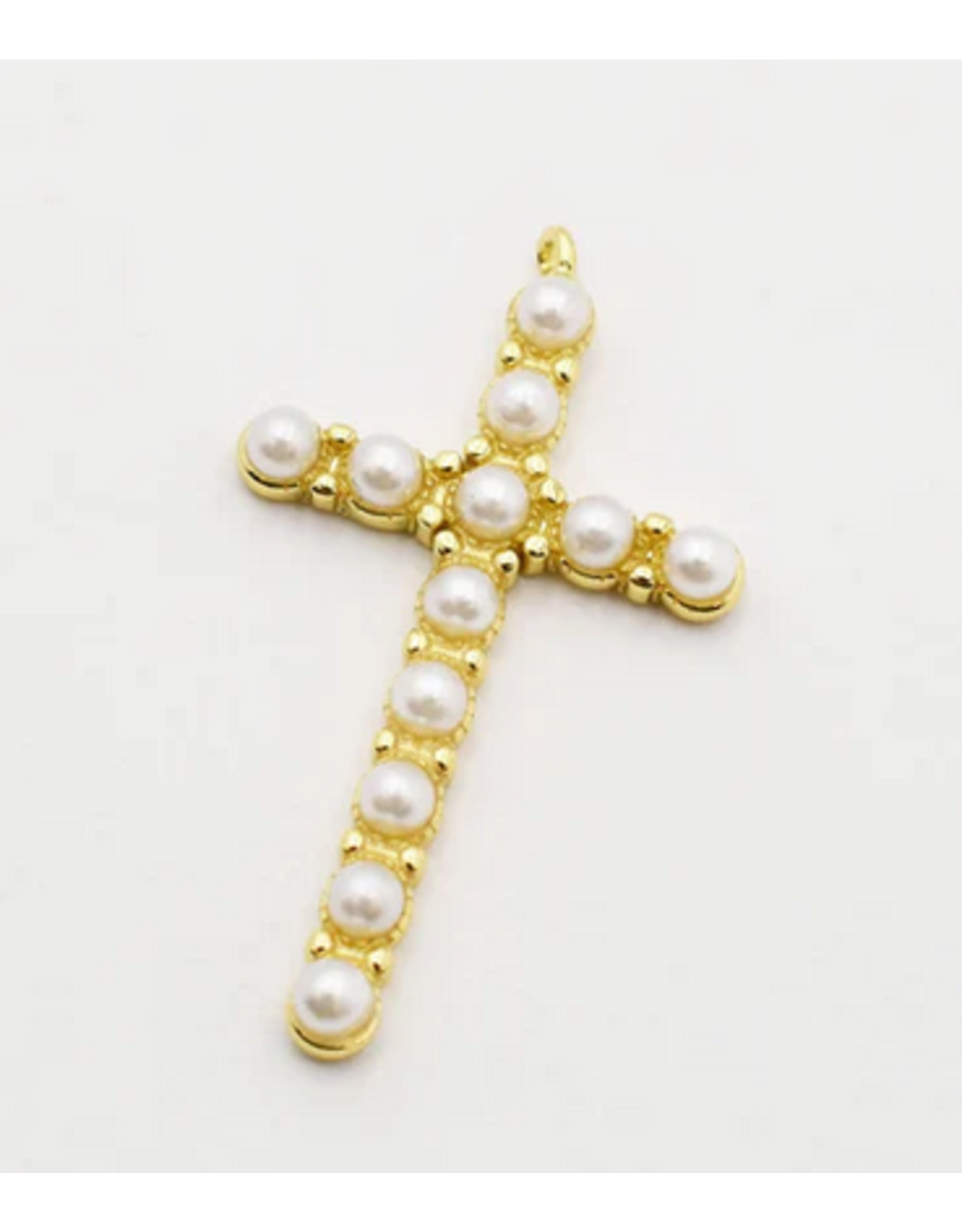 Treasure Jewels Large Pearl Cross Charm