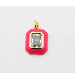 Treasure Jewels Pendant Charm - Hot Pink