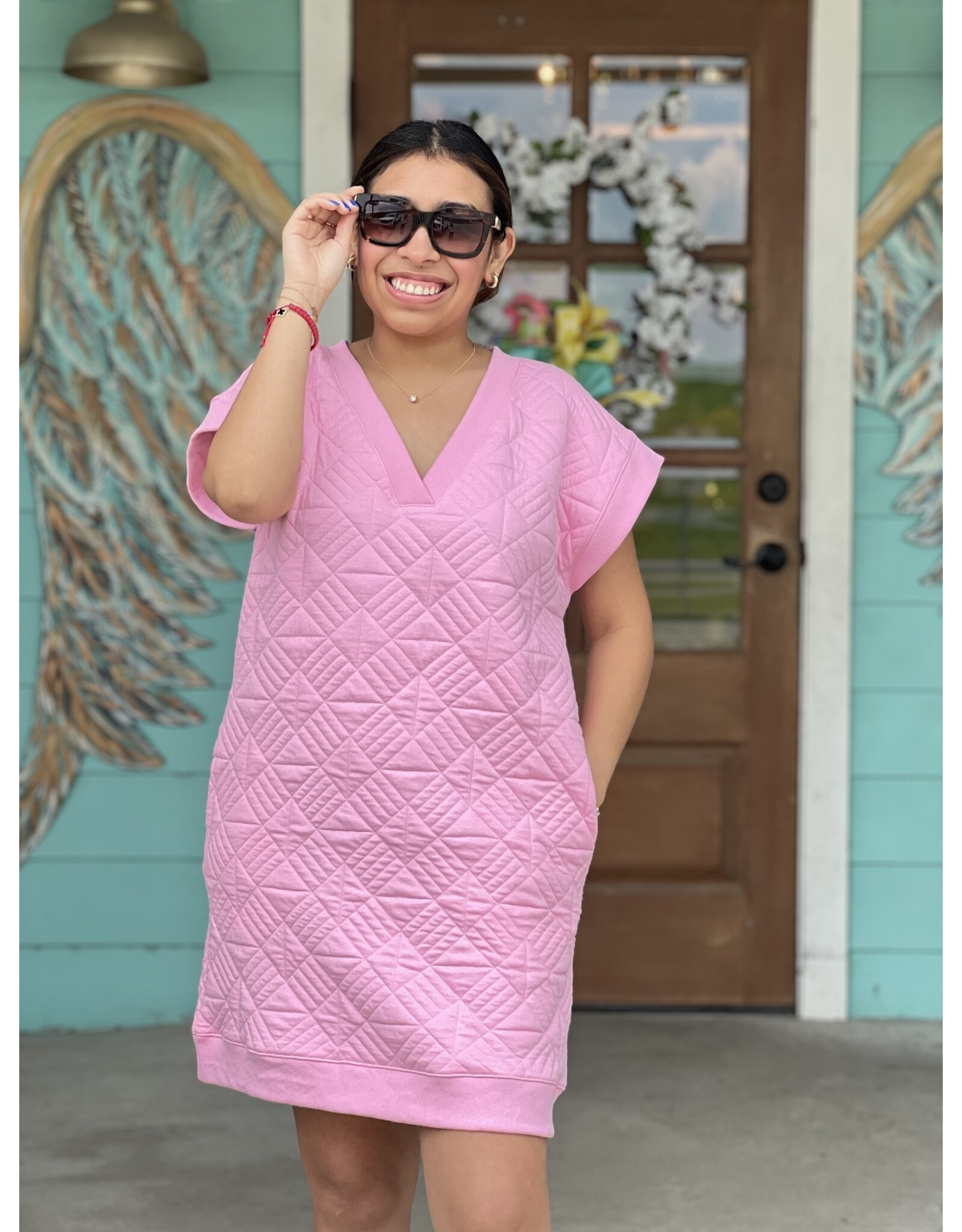Bubble Pink Quilted Dress