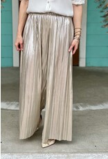 Champagne Pleated Wide Leg Pants