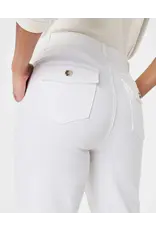 Spanx White Twill Cropped Wide Leg