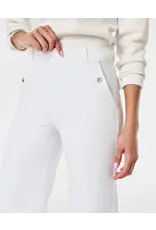 Spanx White Twill Cropped Wide Leg