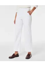 Spanx White Twill Cropped Wide Leg