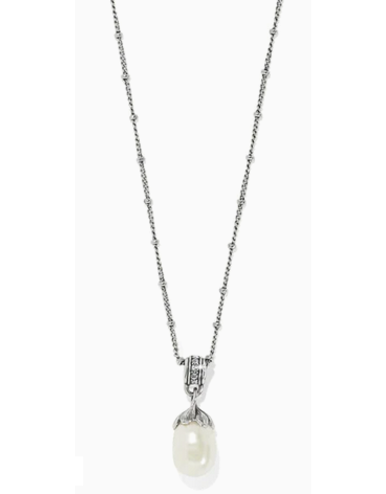 Brighton Everbloom Pearl Drop Silver Necklace
