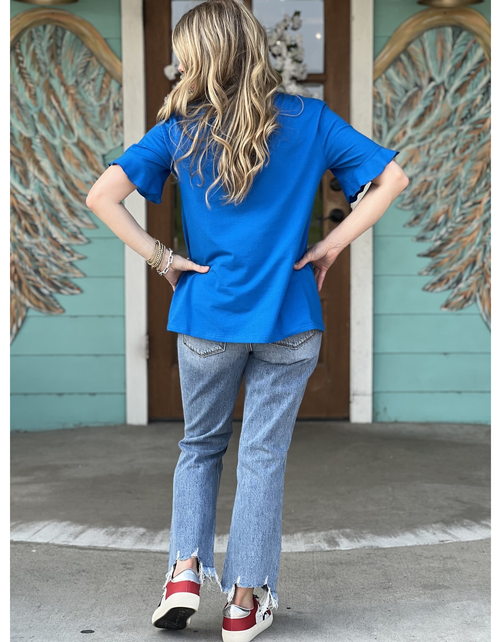 Blue 'Merica Embroidered Tee