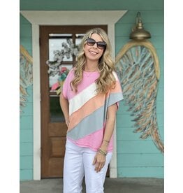 Candy Pink Combo Terry Cloth Top