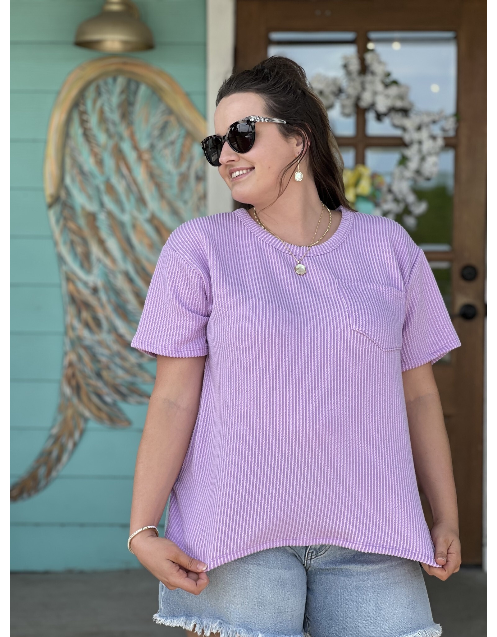 Lilac Textured Tunic Top