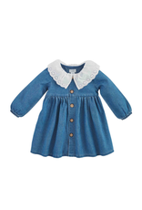 Toddler Eyelet Collar Denim Dress