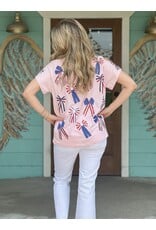 Queen of Sparkles Light Pink Bow Tee