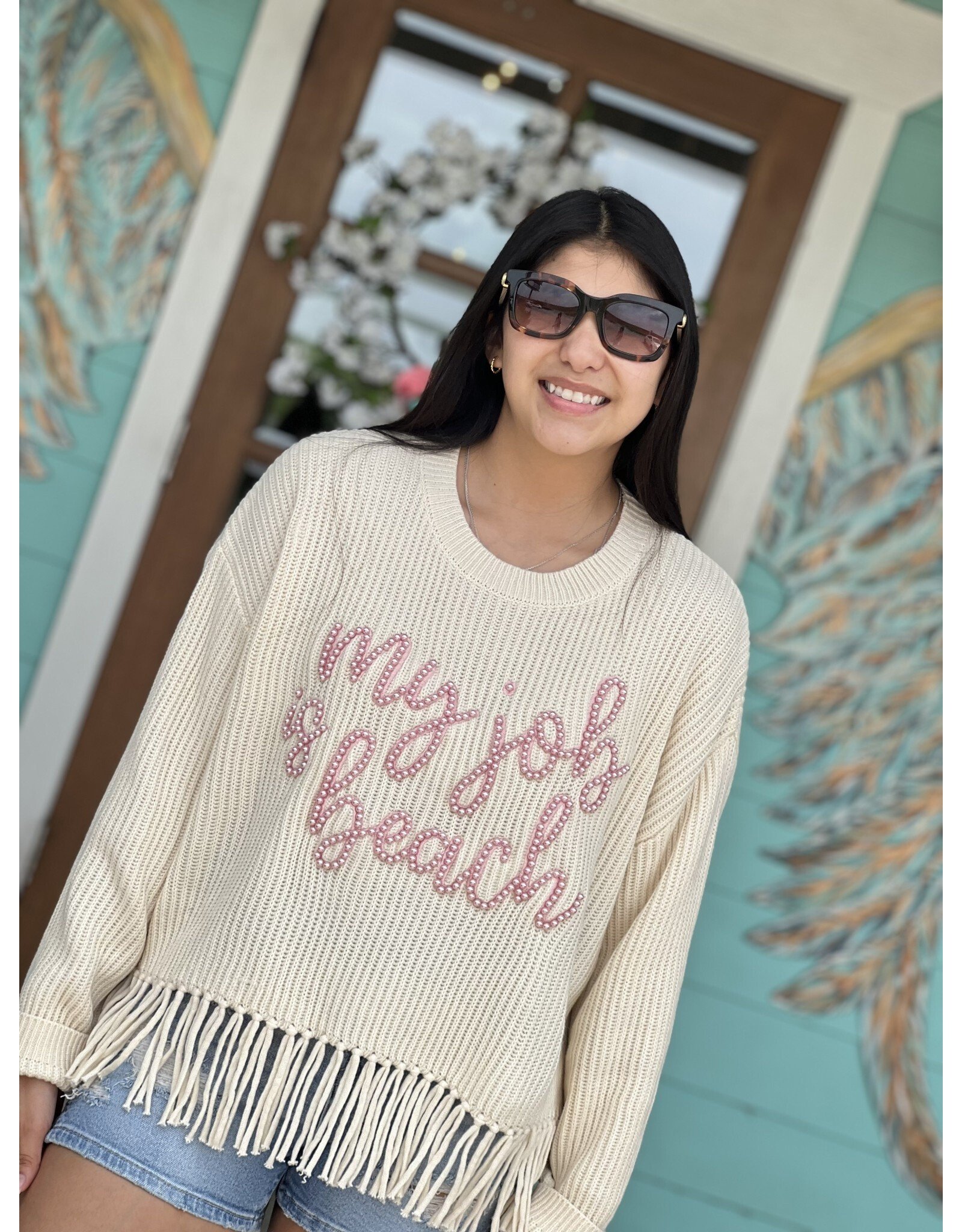 Queen of Sparkles My Job is Beach Sweater