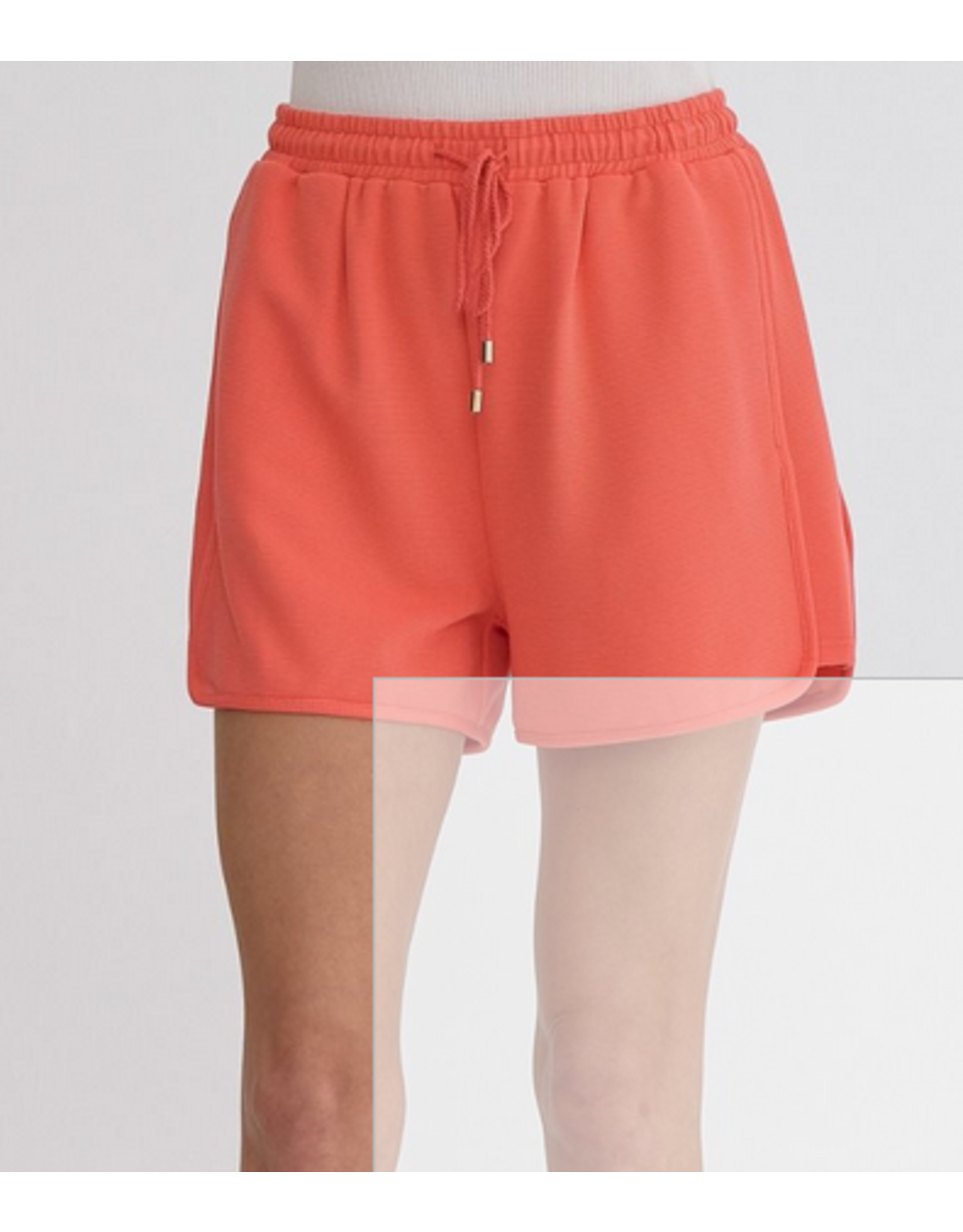 Orange Red Grosgrain Drawstring Shorts