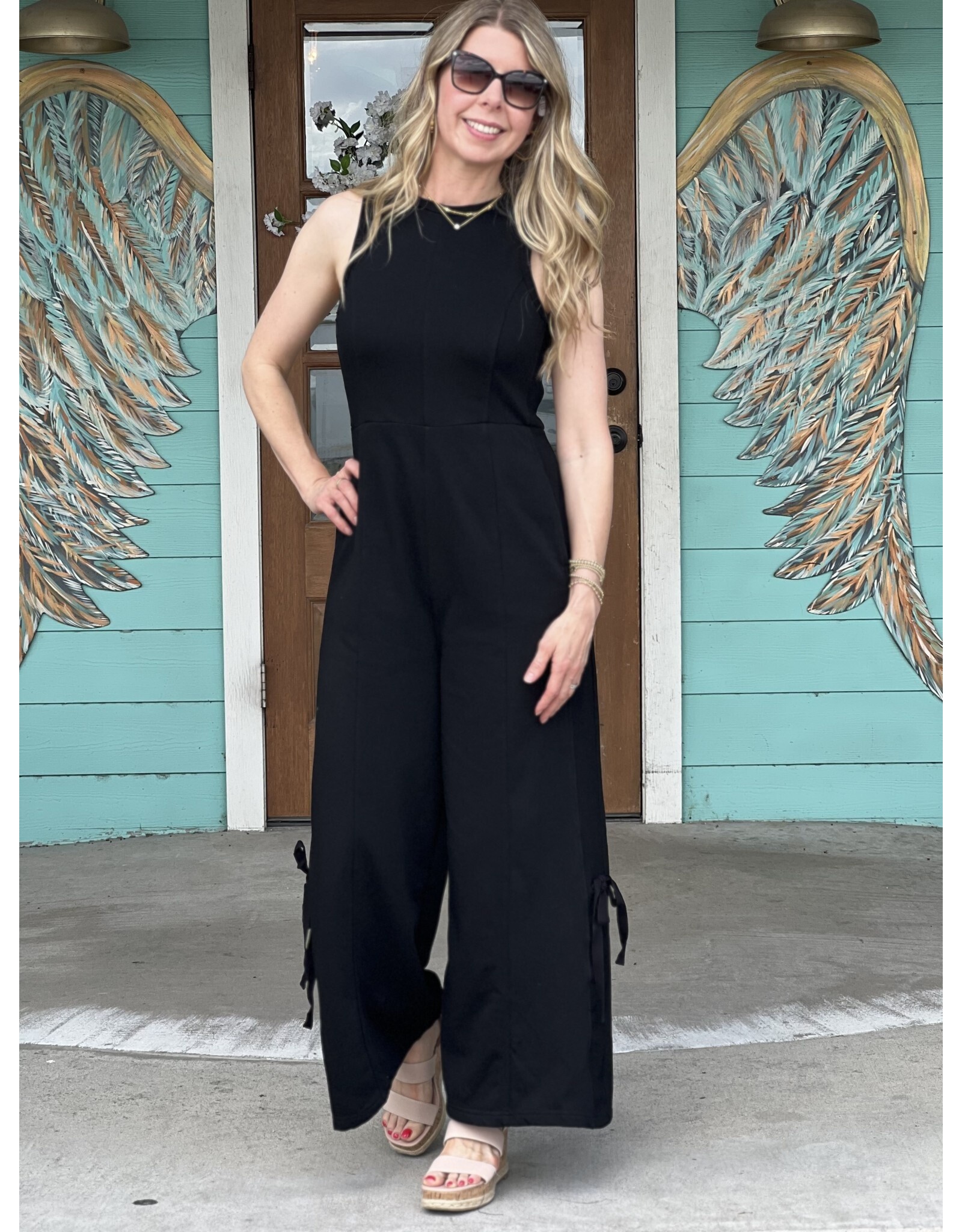 Black Sleeveless Sporty Jumpsuit