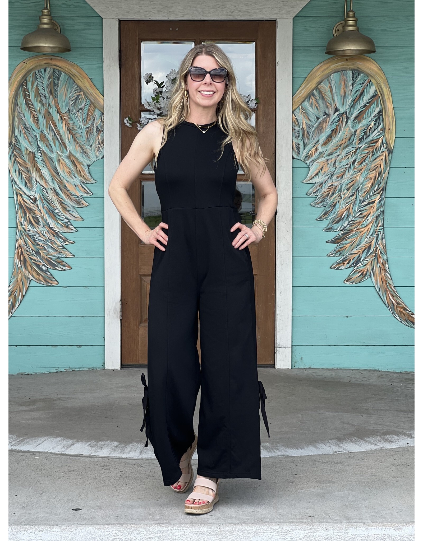 Black Sleeveless Sporty Jumpsuit