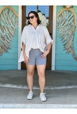 White Striped Woven Blouse