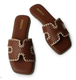 Tan Finity Stitched Sandal