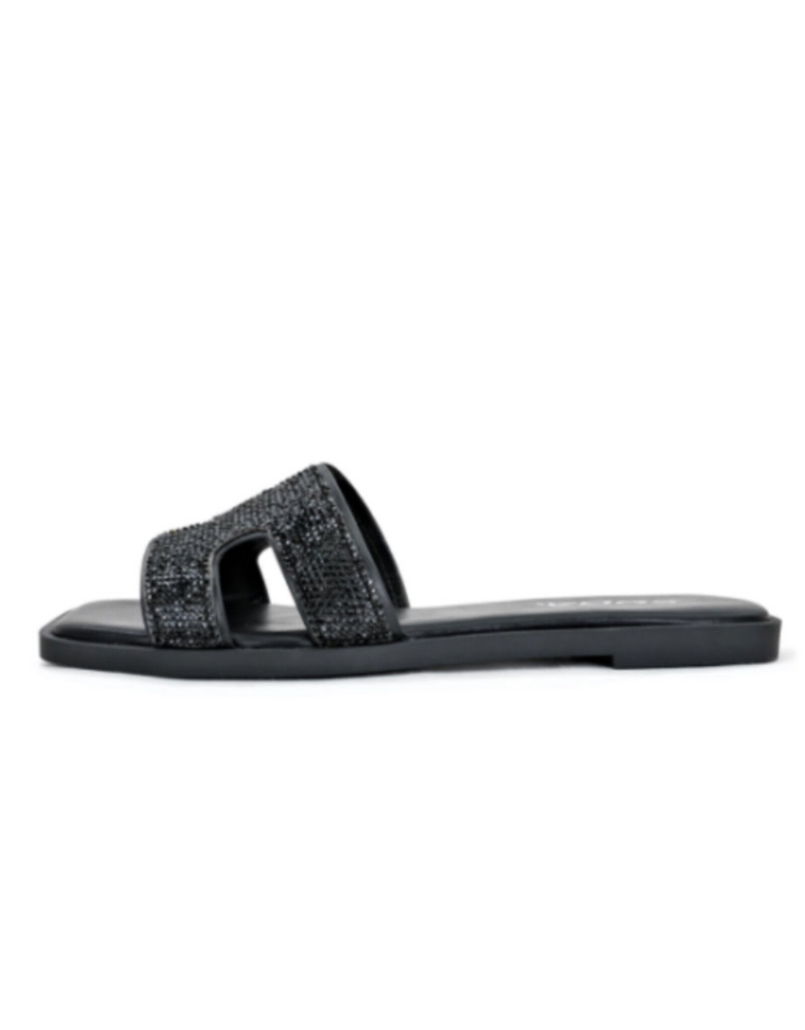 Aralia Black Rhinestone Slide