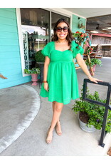 Green Woven Babydoll Dress