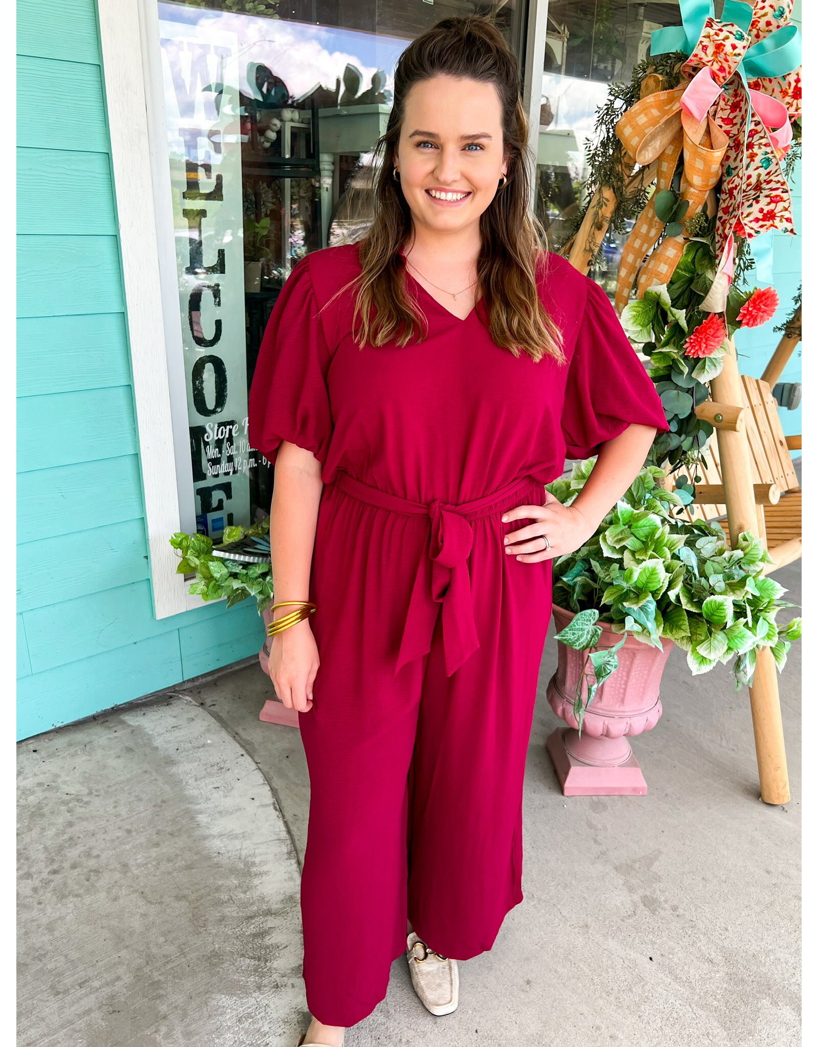 Burgundy Annalise Jumpsuit