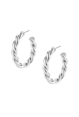 Natalie Wood Sea Breeze Wrapped Hoop Earring- Silver