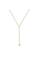 Natalie Wood Shine Bright Pearl Lariat Necklace- Gold