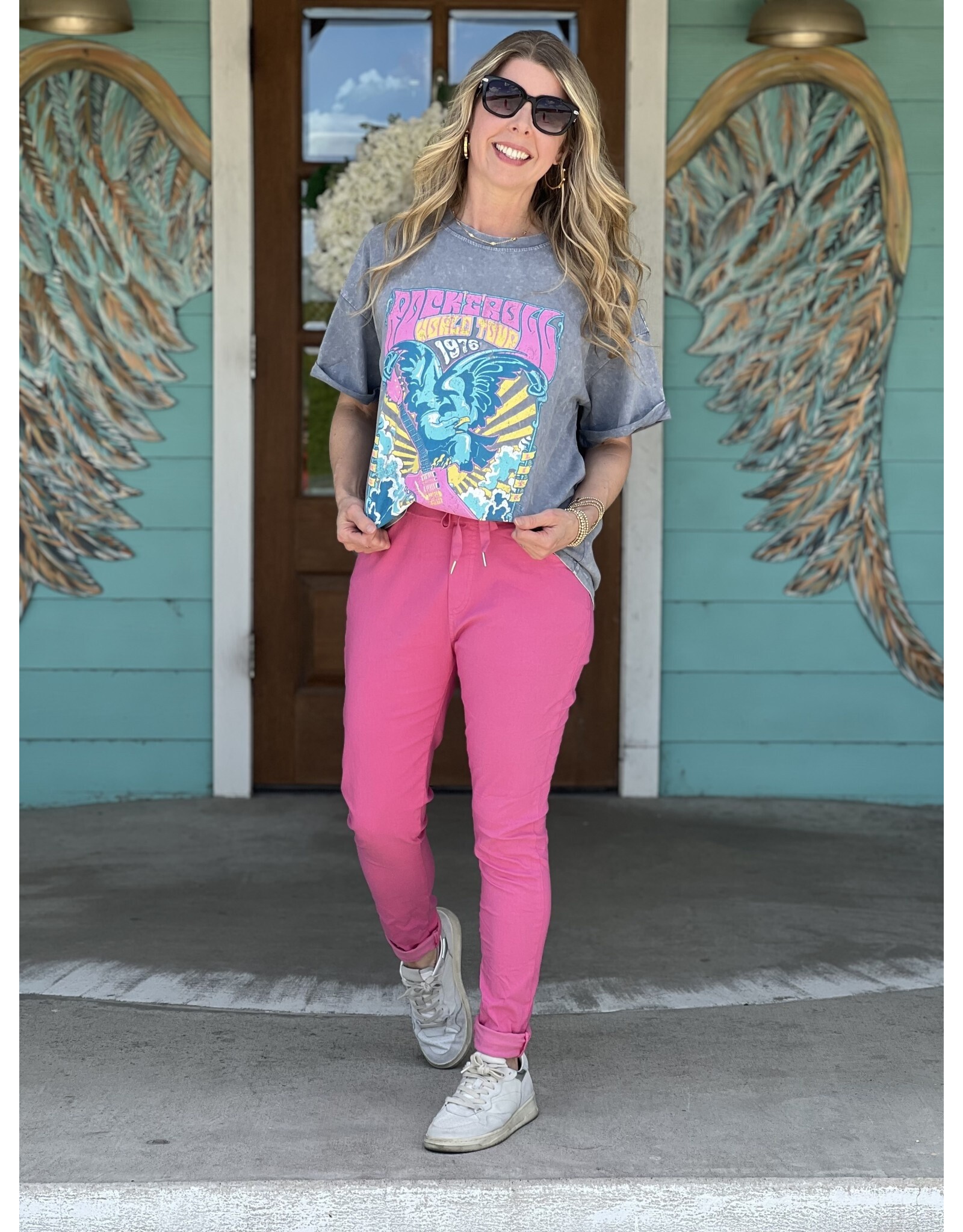 The Travel Hot Pink Crop Pant