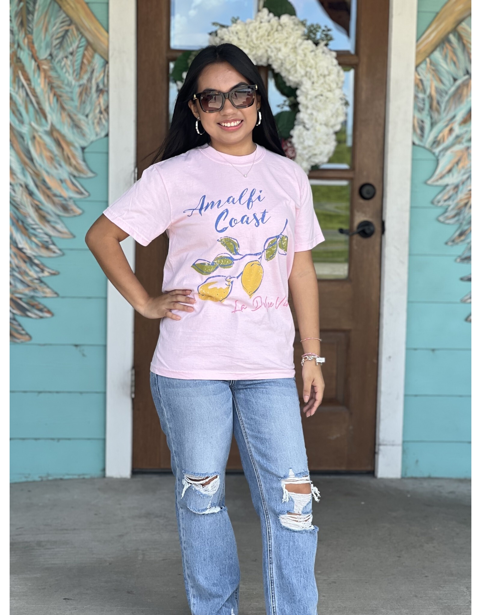 Pink Amalfi Coast Italy Comfort Tee