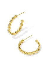 Kendra Scott Nydia Hoop Earring Gold White Crystal